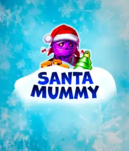  Experience the whimsical "Santa Mummy" slot game by Belatra, showcasing a mummified Santa decked out in festive holiday attire. This eye-catching image captures the mummy with a vivid purple hue, wearing a Santa hat, against a backdrop of snowy blue and icy snowflakes. The game's title, "Santa Mummy," is prominently displayed in large, cool blue letters.