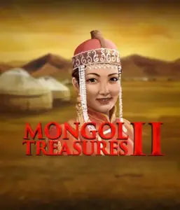 Explore the captivating heritage of Mongolia with the Mongol Treasures 2 game by Endorphina, showcasing a stunning Mongolian woman adorned in traditional attire against a golden Mongolian steppe backdrop. This graphic evokes the spirit of Mongolian tradition, delivering a unique cultural journey. 