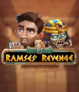 Explore the thrilling world of Ramses' Revenge slot by Relax Gaming, highlighting a frightened explorer and a terrifying mummy against an Egyptian tomb backdrop. This image captures the excitement of Egyptian archaeology, perfect for adventure seekers, delivering a captivating adventure. 